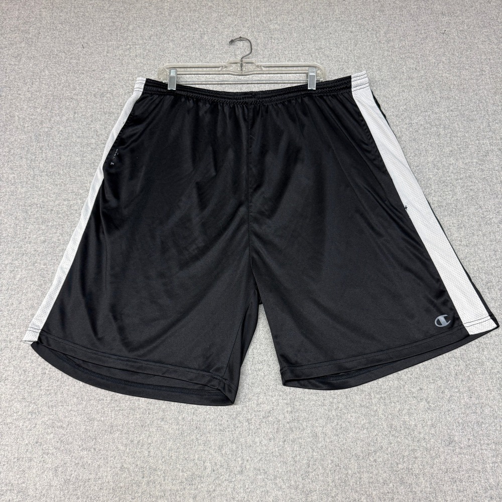 Champion Powertrain Athletic Shorts 3XL Black White Mesh Stripe Performance Gym